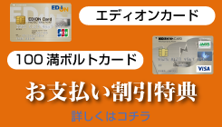 エディオンカード／100満ボルトカードでのお支払いで月額料金がおトクに！