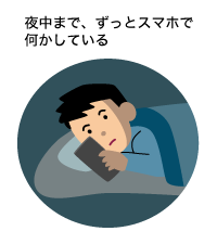 夜中まで、ずっとスマホで何かしている