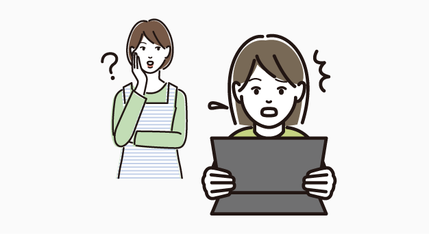 部屋をあけたら子どもが画面を隠した